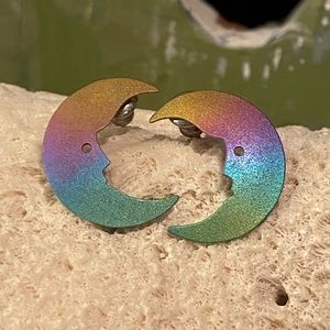 Multicolor Moon Earrings